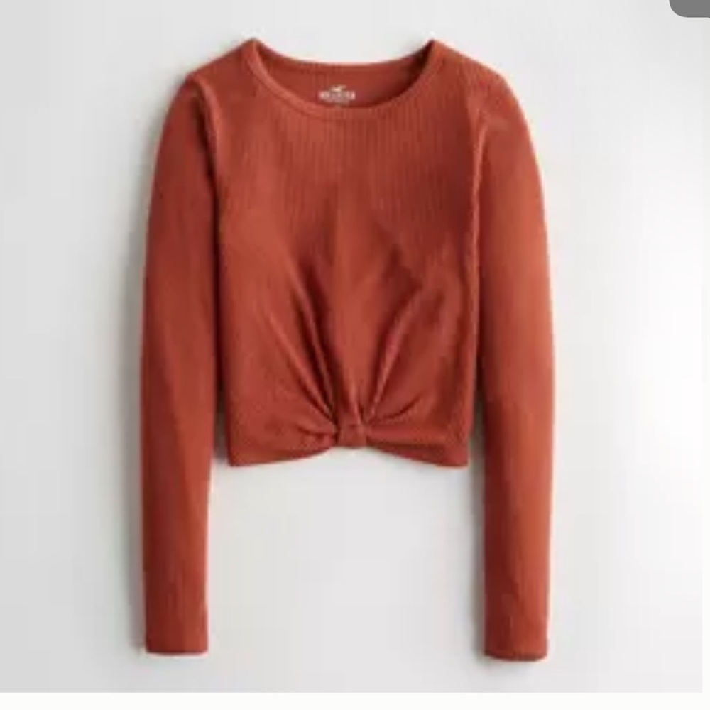 4/$10 Hollister orange long sleeve shirt